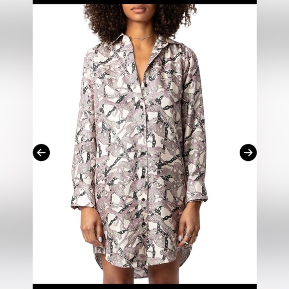 Zadig Rais twill wild chain printed silk dress - Picture 1 of 6